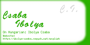 csaba ibolya business card